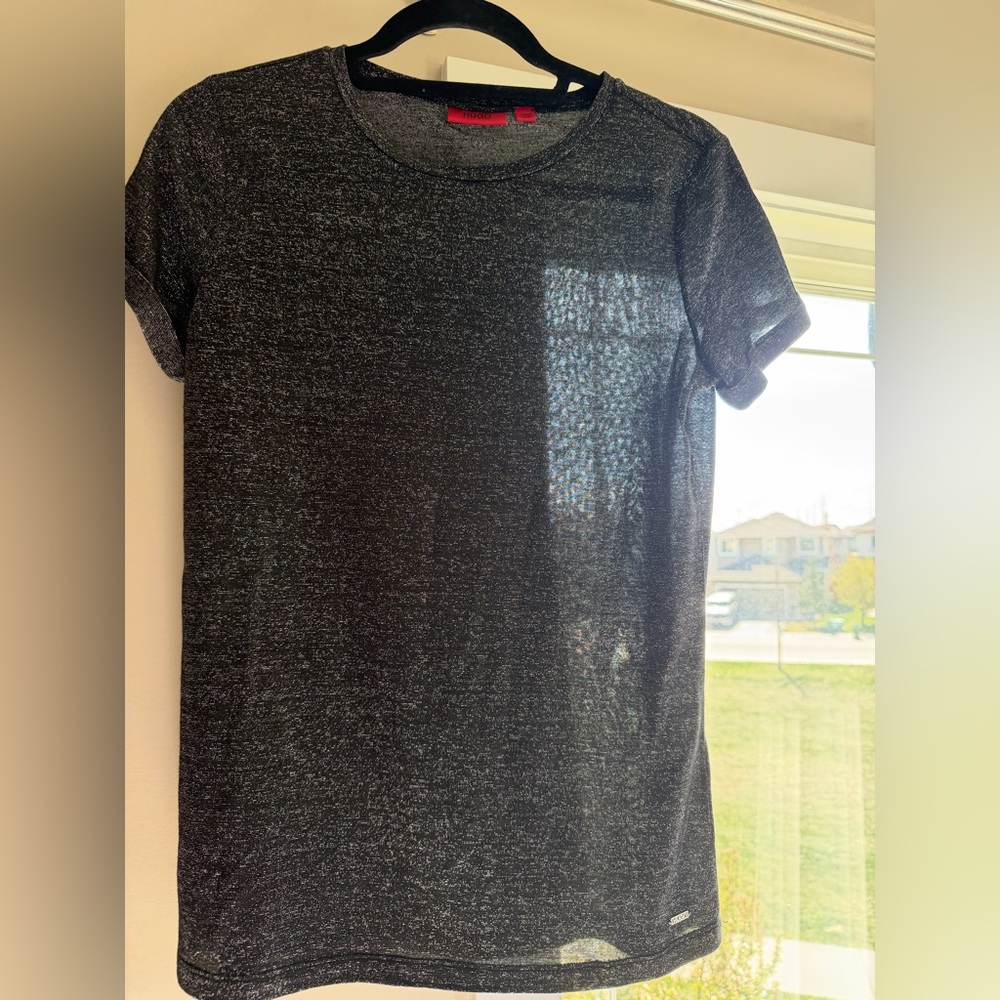 Hugo Boss Metallic Black Short Sleeve Tee